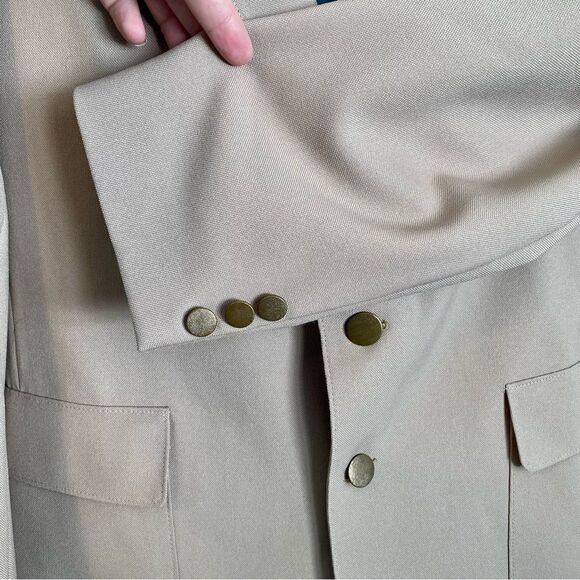Vintage Levi’s Action Suit Jacket Sport Coat 2Button Tan Cream SEE MEASUREMENTS - Picture 2 of 6